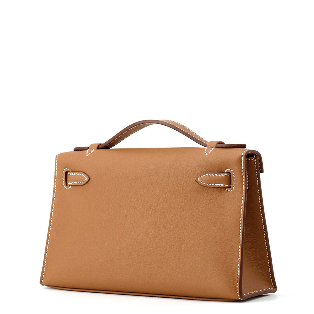 HERMES PochetteKelly Gold Swift Leather