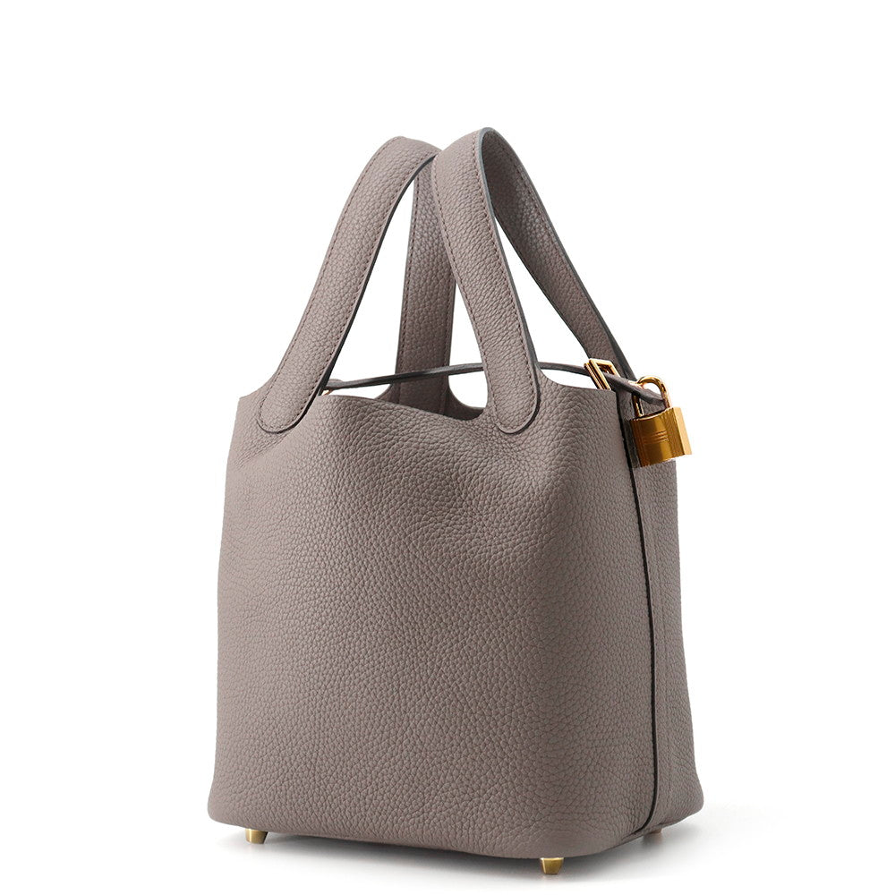 HERMES Picotin Lock Etain Taurillon Clemence Size PM