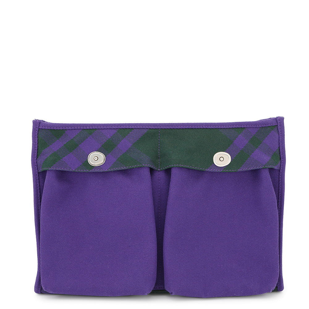 BURBERRY Check Pattern Clutch Bag Purple/Green8074939 Canvas