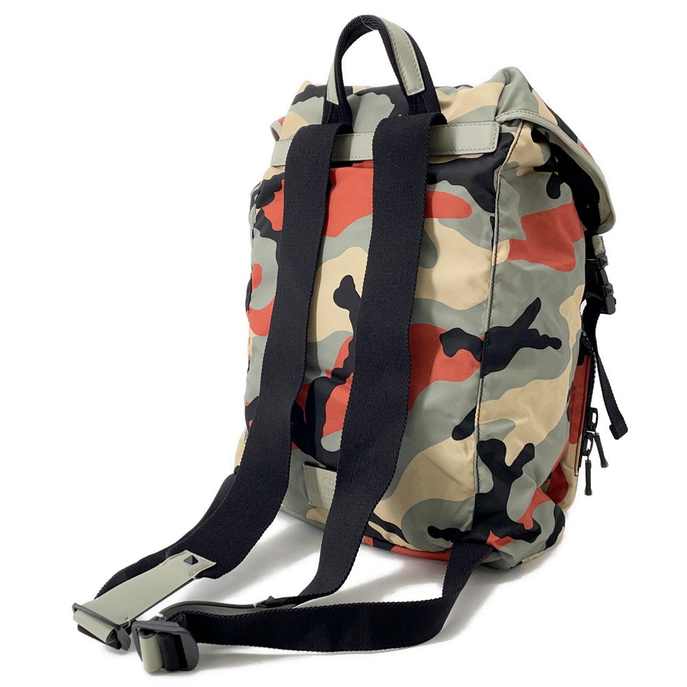 Valentino Garavani Camouflage Backpack Khaki/Black/Orange Nylon