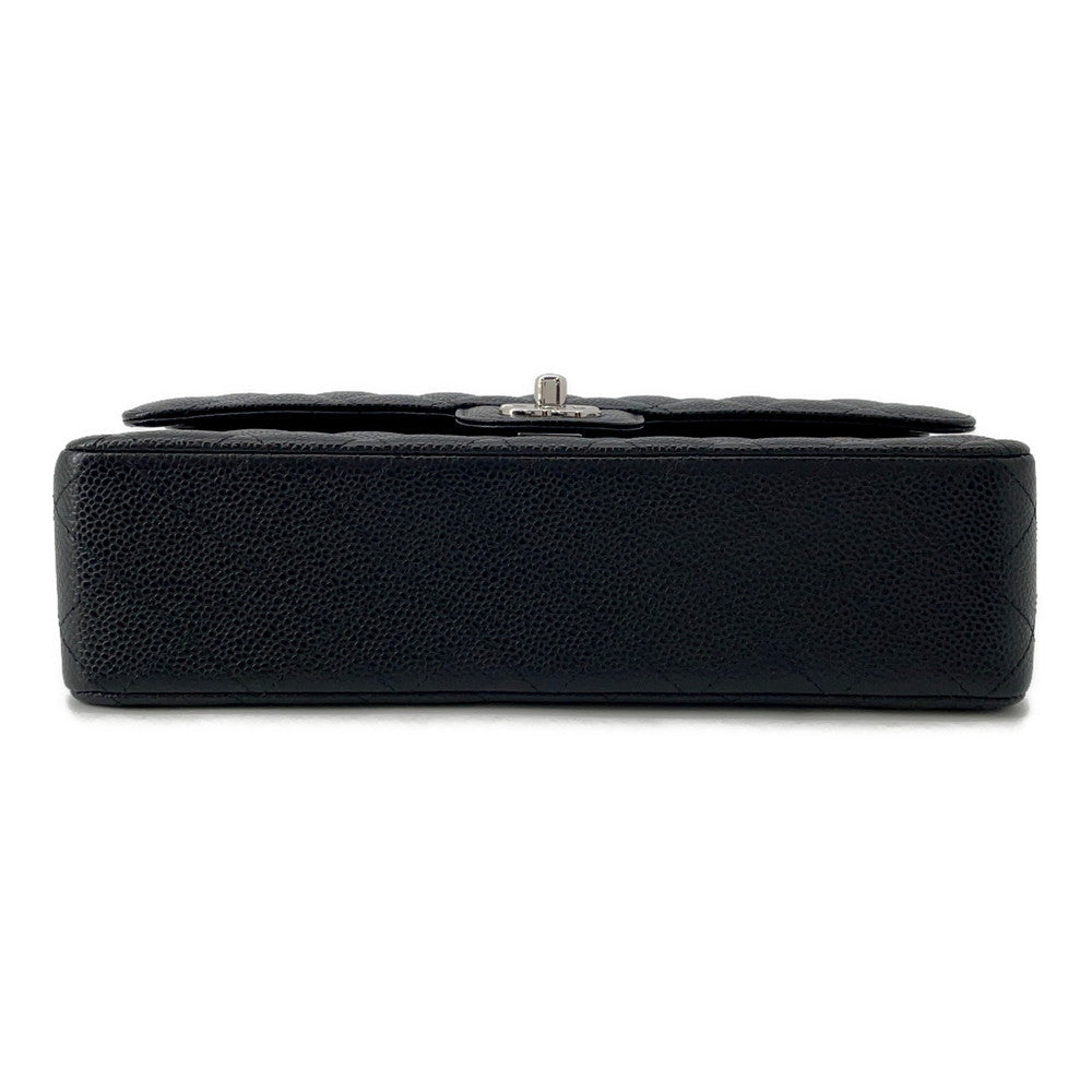 CHANEL Matelasse W Flap ChainShoulder Bag BlackA01112 Caviar Leather Size 25