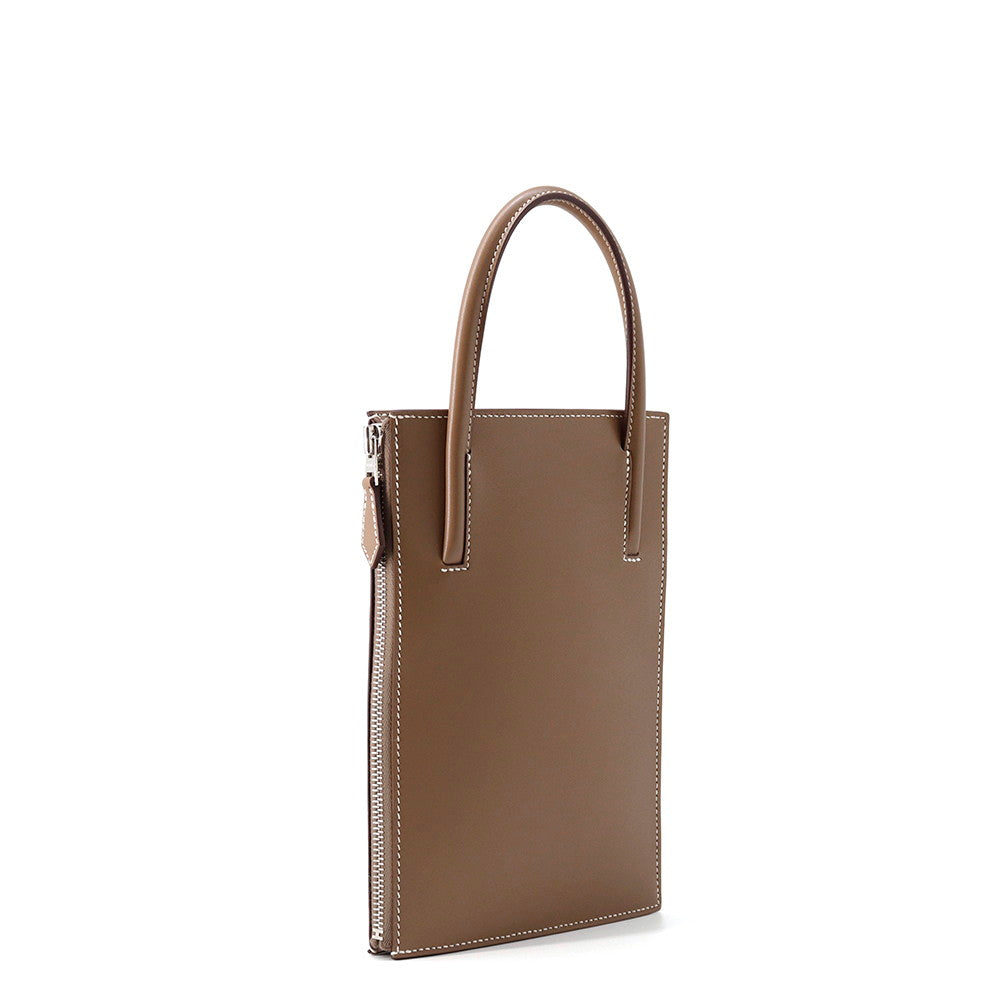 HERMES Cadena Bag Etoupe Tadelakt Leather