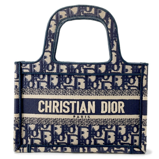 Dior Oblique Book Tote NavyS5475ZRIW Canvas Size Mini