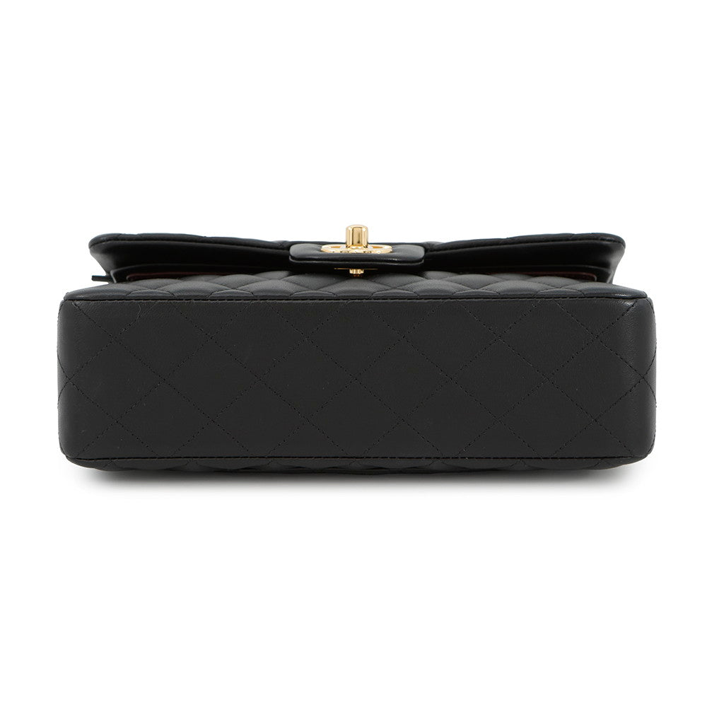 CHANEL Matelasse W Flap W Chain Shoulder BlackA01113 Lambskin Size 23