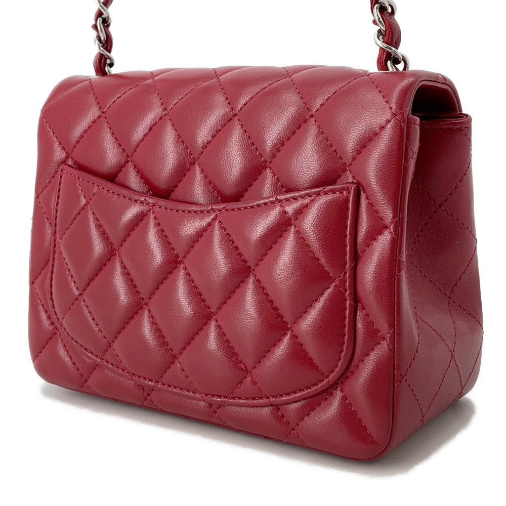 CHANEL Mini Matelasse Single Chain Shoulder Bag RedA35200 Lambskin