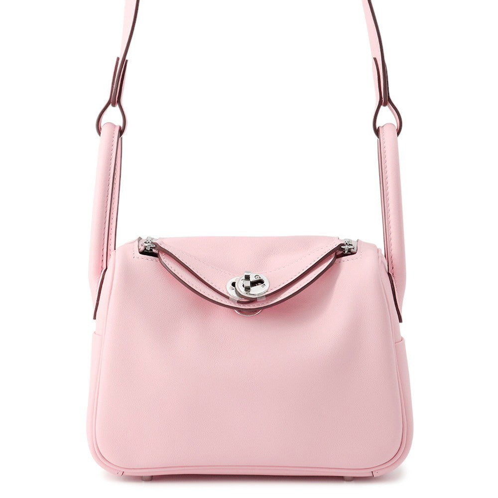 HERMES Lindy Rose Sakura Swift Leather Size Mini