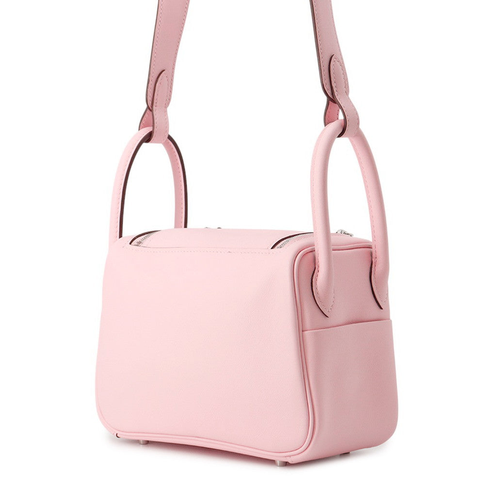 HERMES Lindy Rose Sakura Swift Leather Size Mini