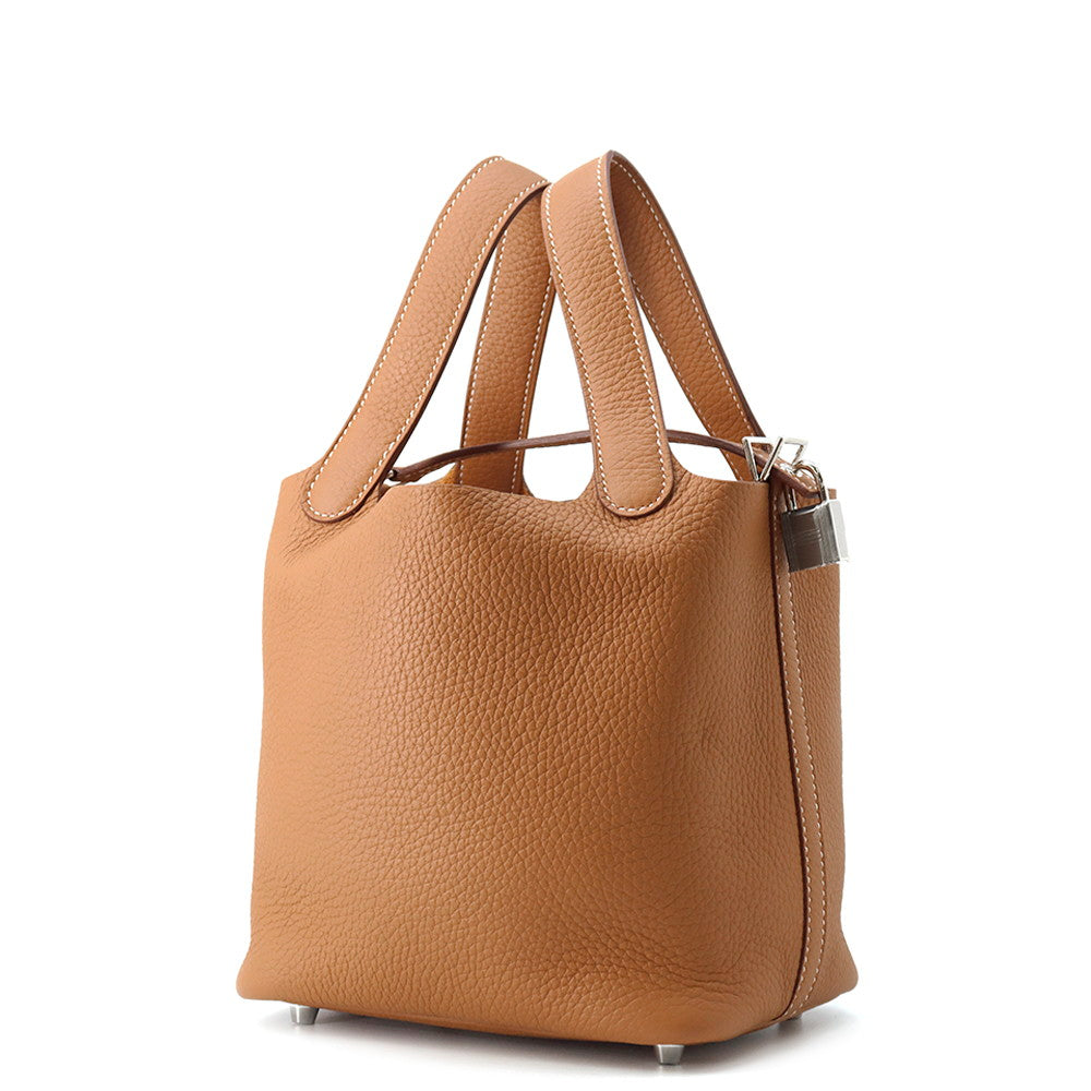 HERMES Picotin Lock Gold Taurillon Clemence Size PM