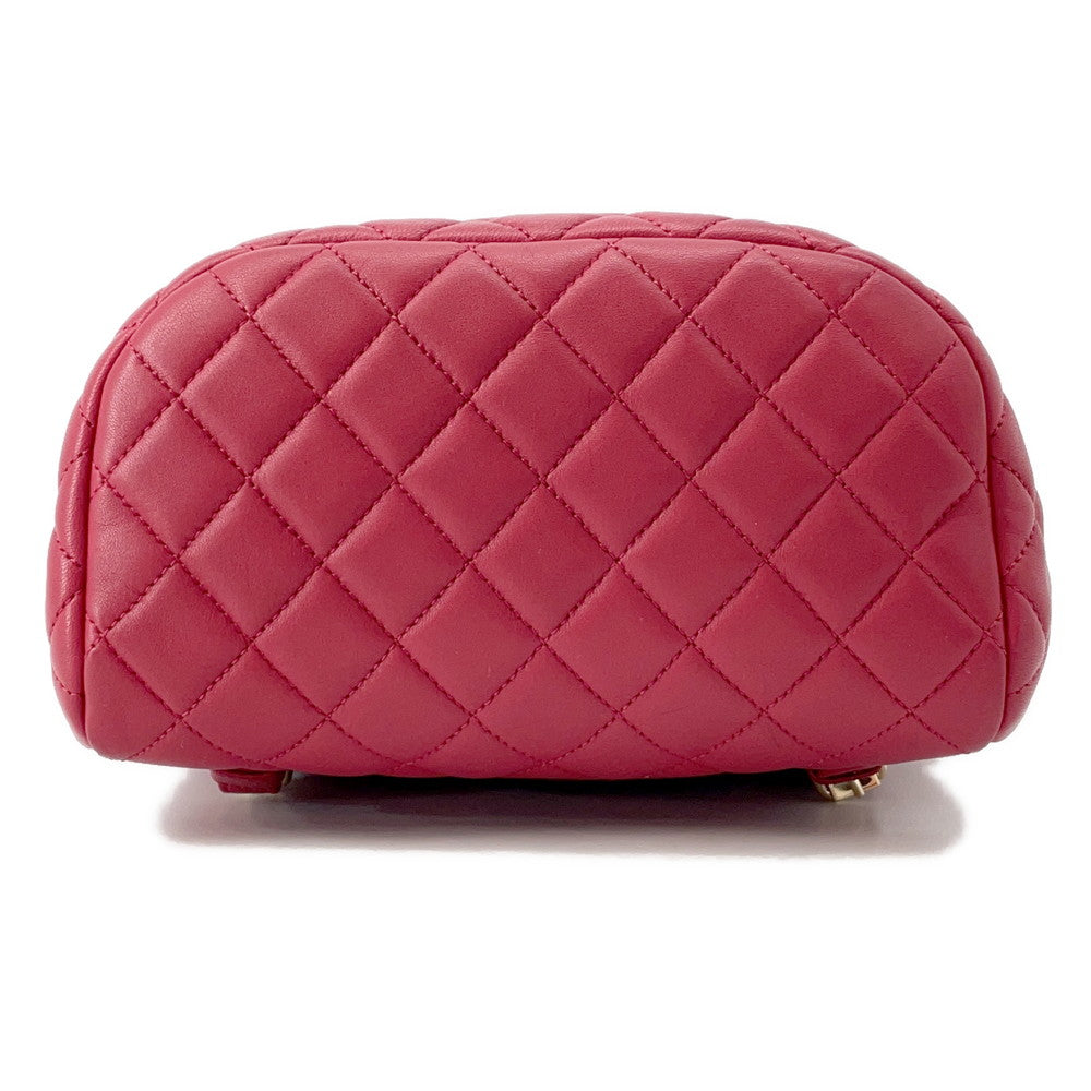 CHANEL Matelasse Chain Backpack RedA91121 Lambskin