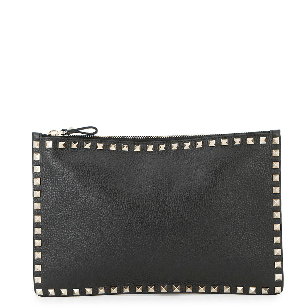 Valentino Garavani Rock Studded Clutch Bag BlackUW2P0269VSH Leather