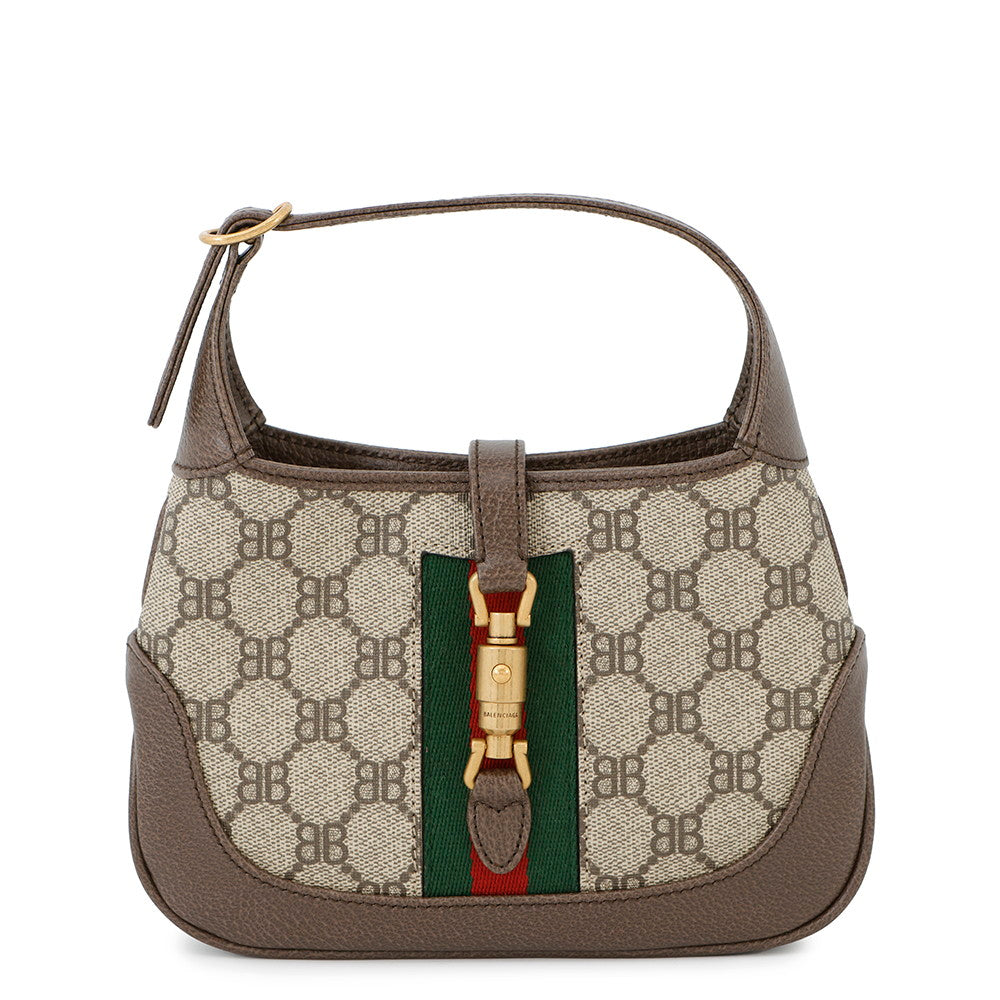 BALENCIAGA GUCCI x BALENCIAGA The Hacker Project Jackie1961 Shoulder Bag Beige/Brown680132 PVC Leather Size Mini