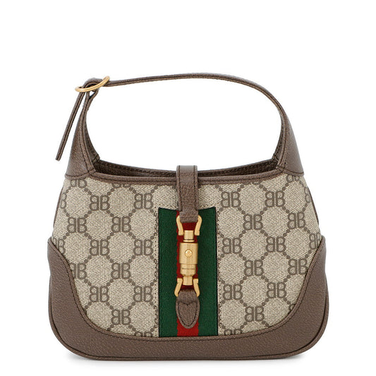 BALENCIAGA GUCCI x BALENCIAGA The Hacker Project Jackie1961 Shoulder Bag Beige/Brown680132 PVC Leather Size Mini