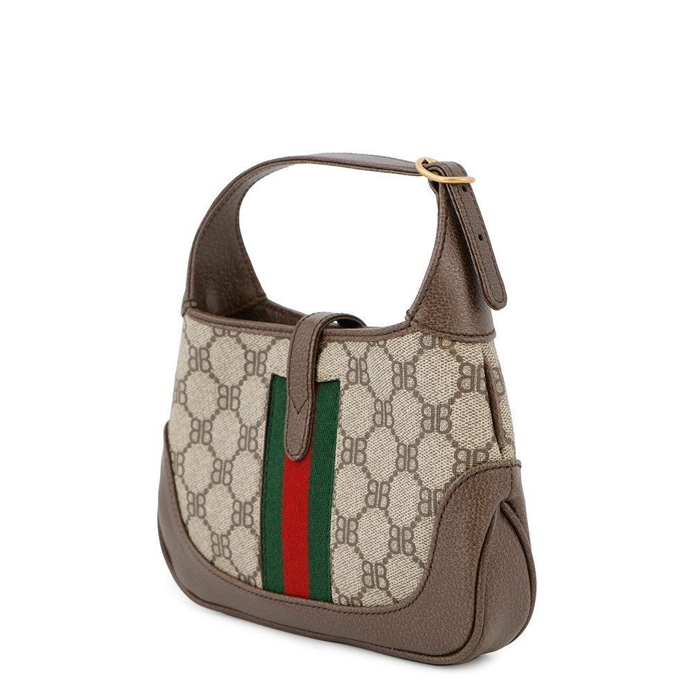 BALENCIAGA GUCCI x BALENCIAGA The Hacker Project Jackie1961 Shoulder Bag Beige/Brown680132 PVC Leather Size Mini