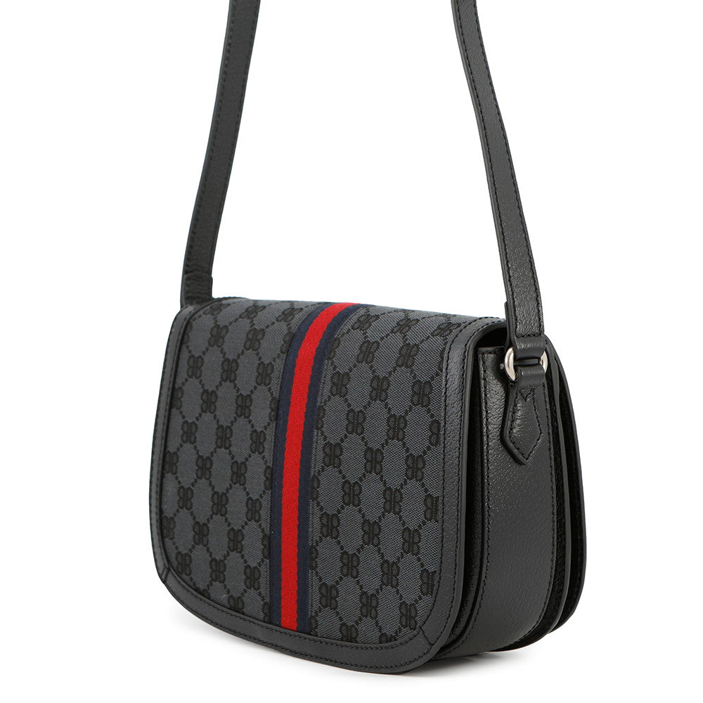 BALENCIAGA GUCCI × BALENCIAGA The Hacker Project Ophidia Shoulder Bag Black680121 Canvas Leather