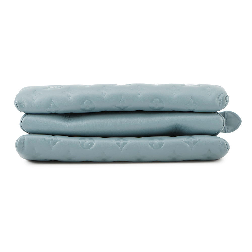 LOUIS VUITTON Coussin Blue Gacier/RedM21197 Monogram Embossed Lamb Leather Size PM