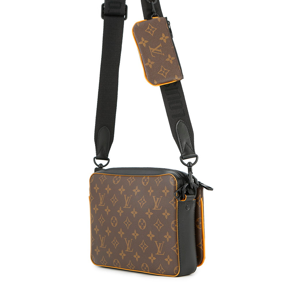 LOUIS VUITTON Trio Messenger Brown/Orange/BlackM46694 Monogram Macassar Canvas