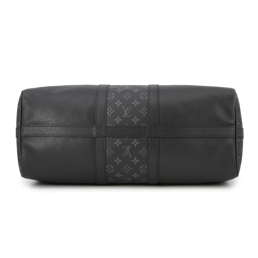 LOUIS VUITTON Taigarama Keepall Bandouliere NoirM53763 Taiga Leather Monogram Eclipse Size 50