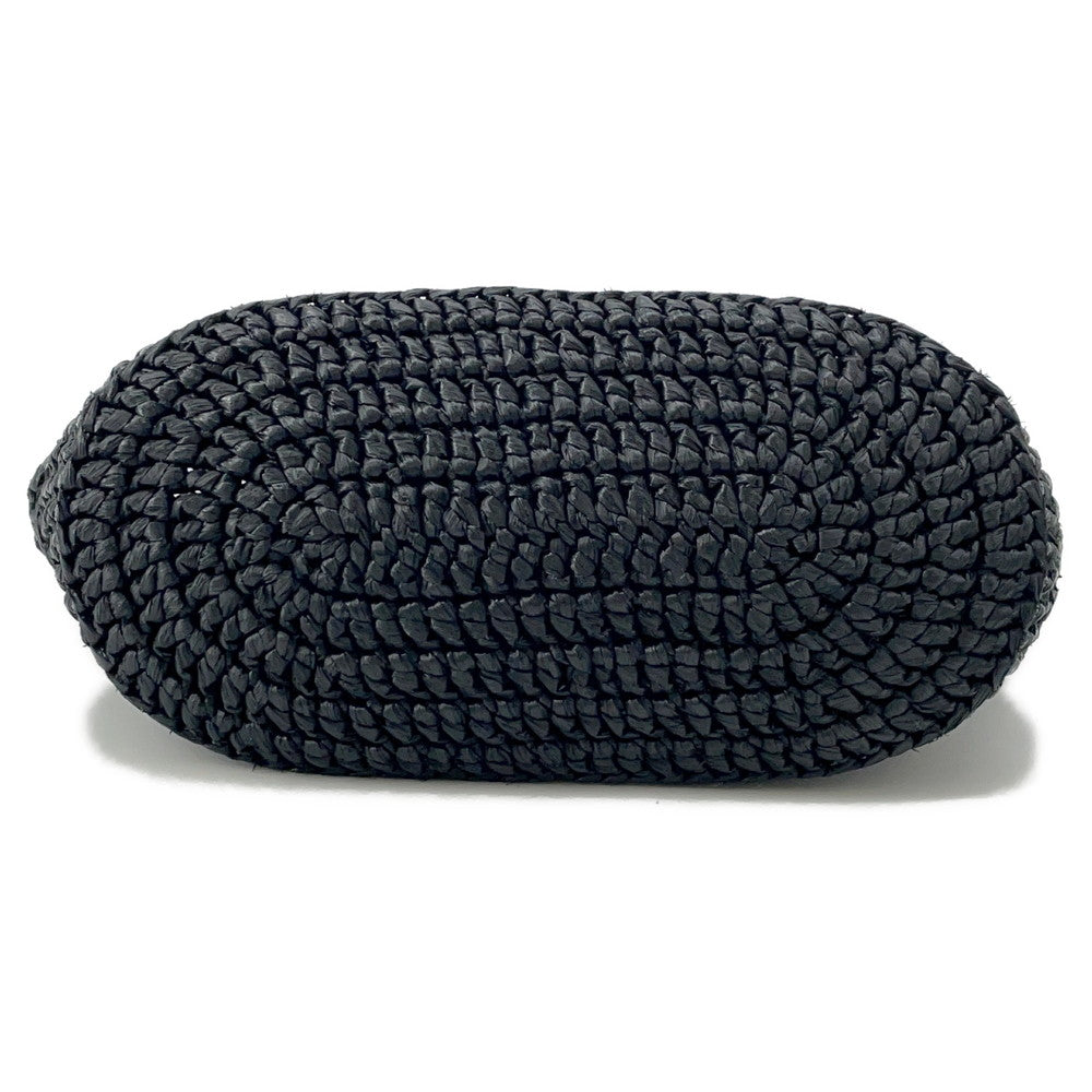 PRADA Crochet Tote Bag Black1BG494 Straw