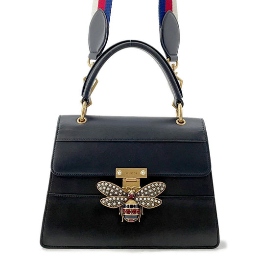 GUCCI Queen Margaret 2WAY Shoulder Bag Black476541 Leather