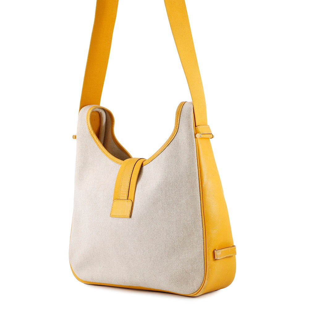 HERMES Sako Jaune/Natural Toile H Courchevel