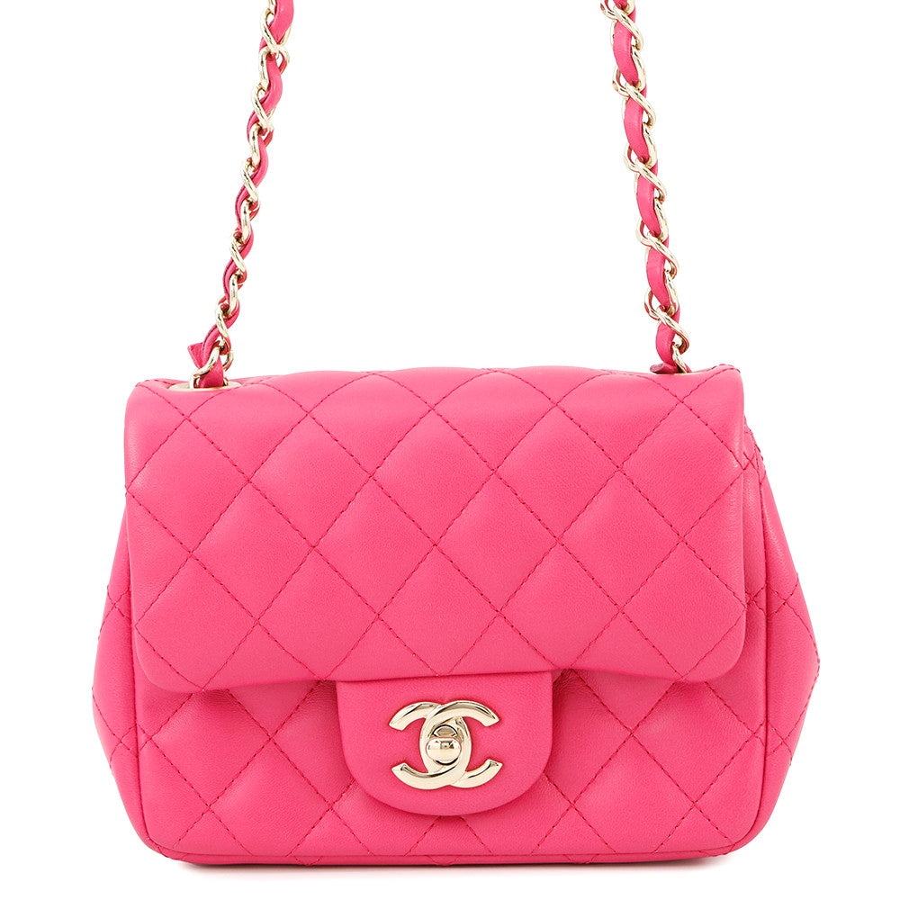 CHANEL Matelasse Single Flap ChainShoulder PinkA35200 Lambskin Size 17