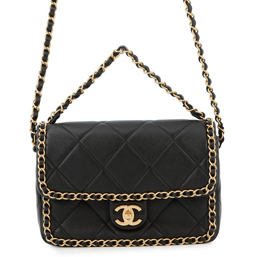 CHANEL Matelasse Flap Shoulder BlackAS5089 Lambskin
