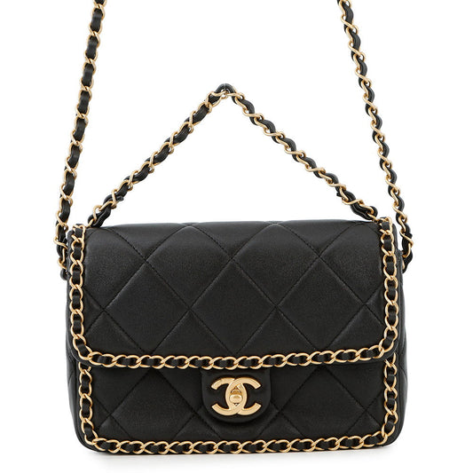 CHANEL Matelasse Flap Shoulder BlackAS5089 Lambskin
