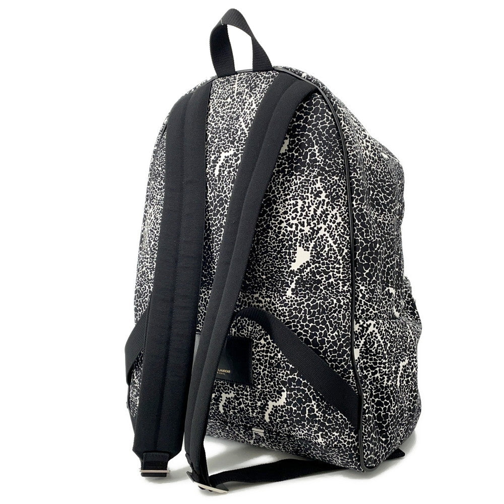 SAINT LAURENT PARIS Classic Hunter Backpack Black/White326865 Canvas Leather