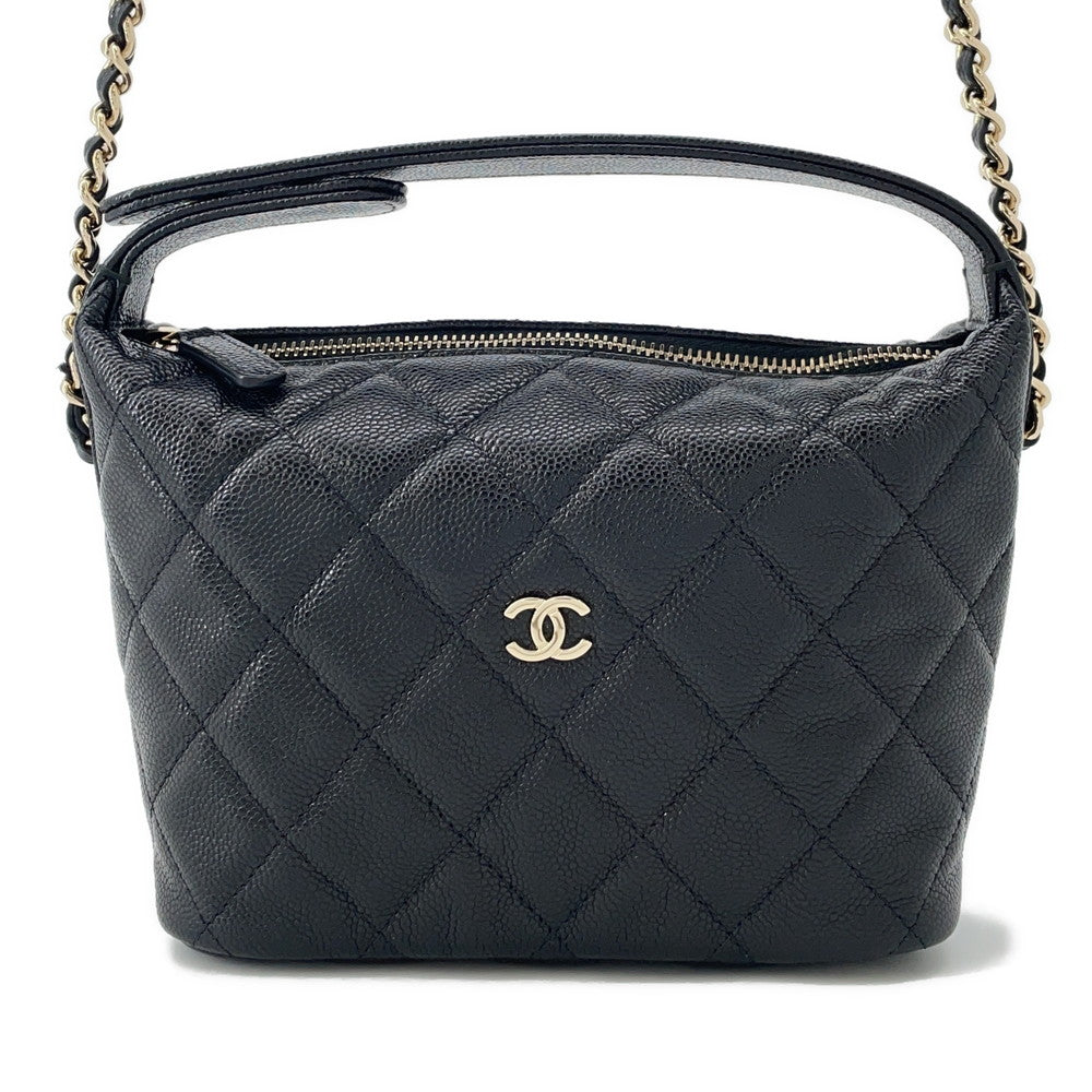 CHANEL Matelasse Chain Hobo Bag BlackAP4386 Caviar Leather