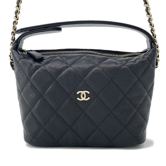 CHANEL Matelasse Chain Hobo Bag BlackAP4386 Caviar Leather