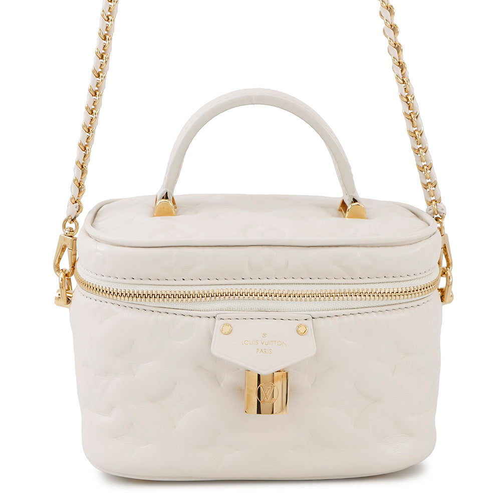 LOUIS VUITTON Vanity Coussin BeigeM25219 Monogram Lamb Leather Size PM