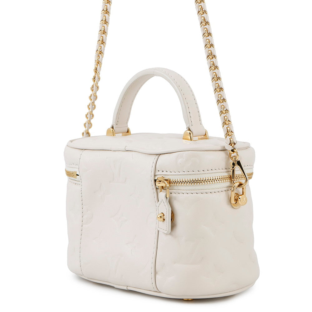 LOUIS VUITTON Vanity Coussin BeigeM25219 Monogram Lamb Leather Size PM