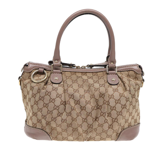 Gucci Sukey Beige Canvas Handbag
