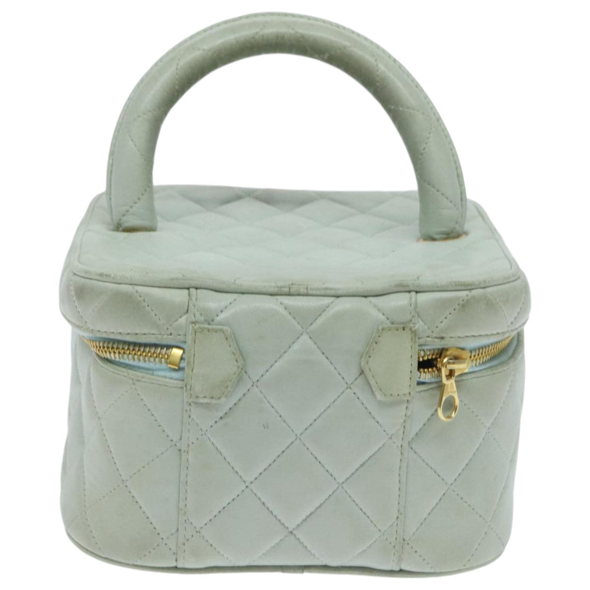 Chanel Vanity Blue Leather Clutch Bag