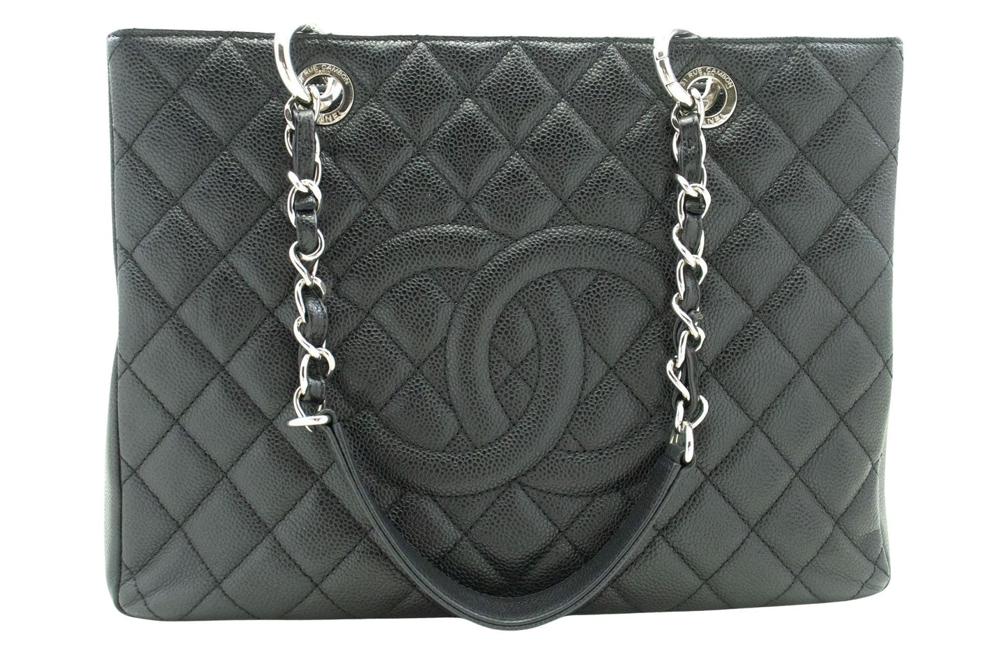 Chanel Grand Shopping Black Leather Tote Bag