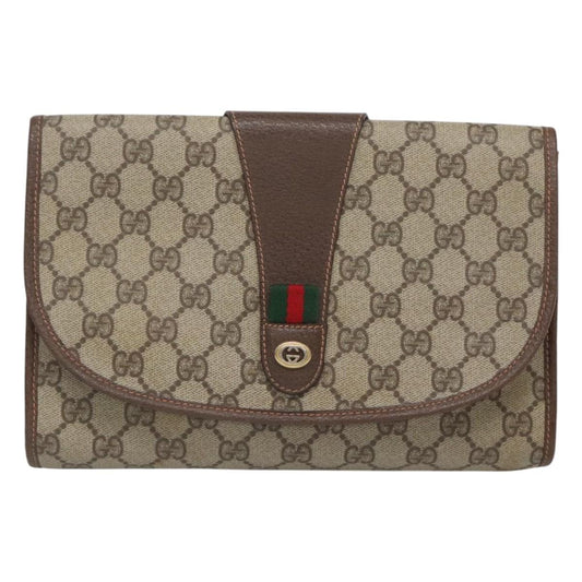 Gucci Ophidia Beige Canvas Clutch Bag