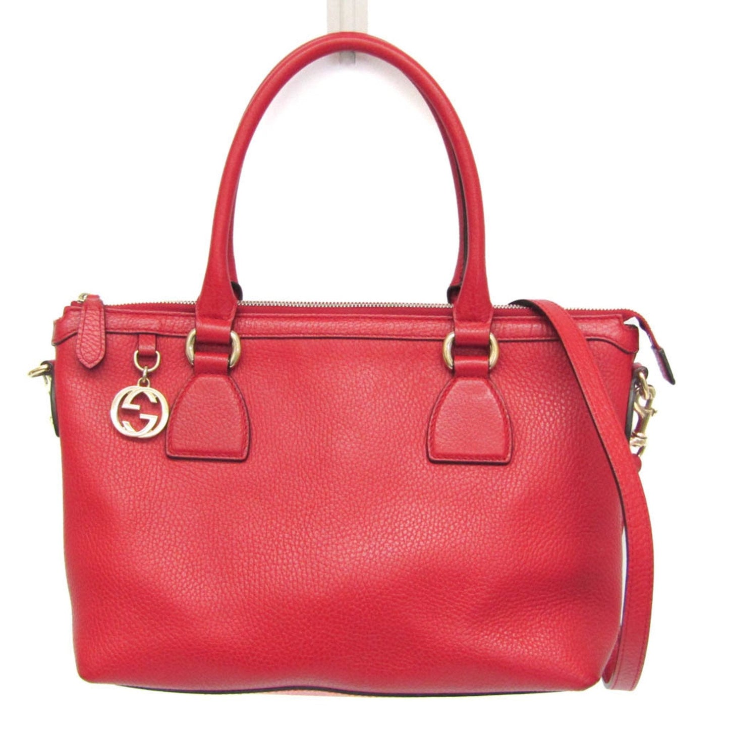 Gucci Interlocking G Red Leather Shoulder Bag