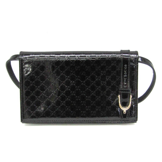 Gucci Micro Guccissima Black Patent Leather Wallet