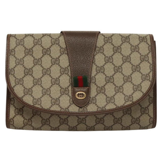Gucci Ophidia Beige Canvas Clutch Bag