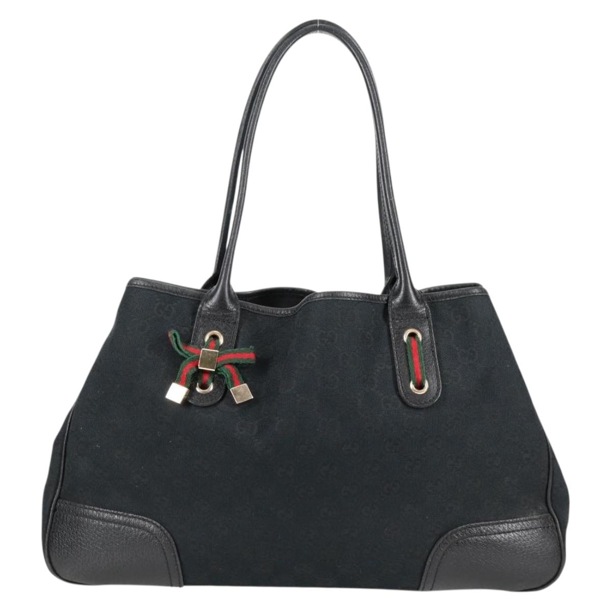 Gucci Princy Black Canvas Tote Bag