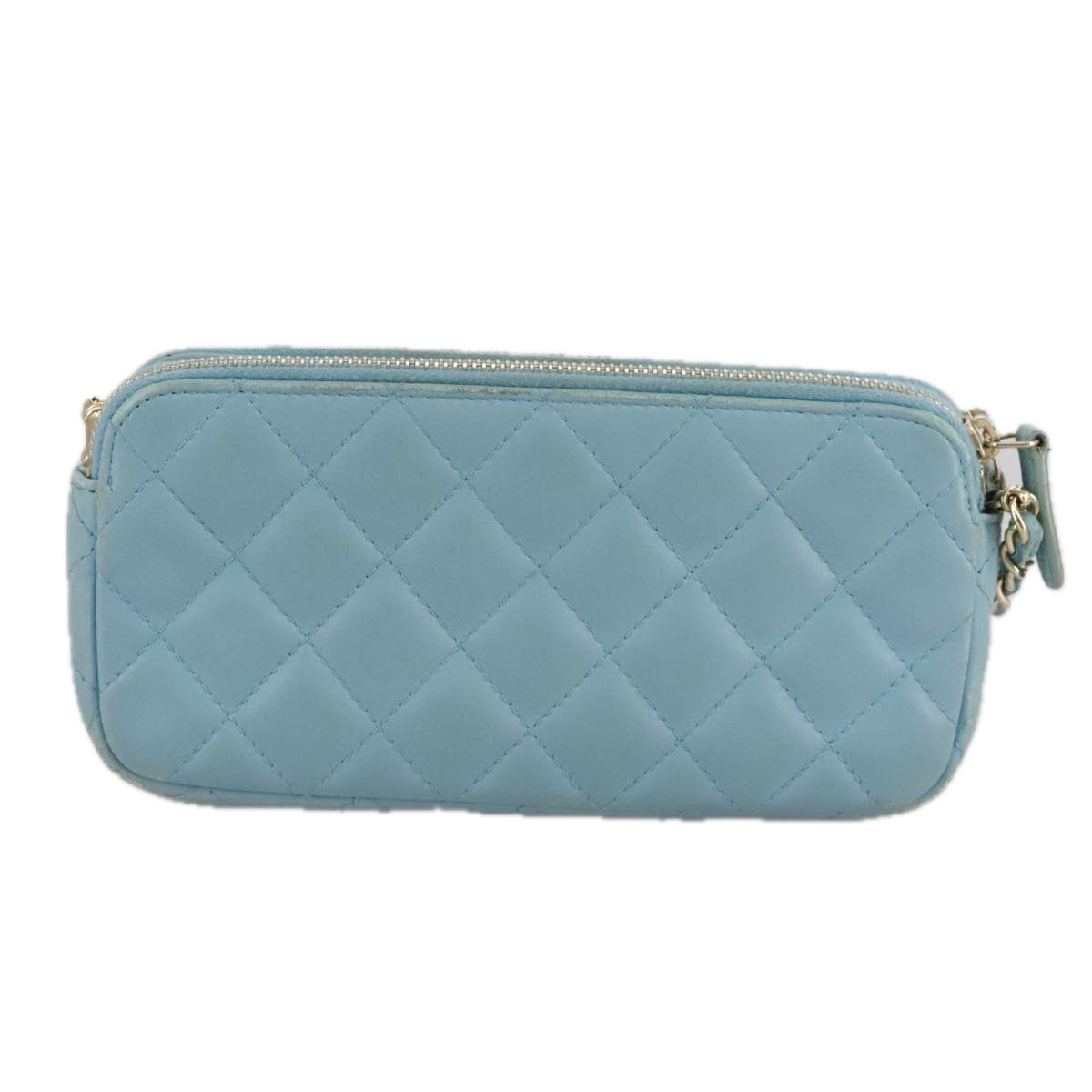 Chanel Wallet On Chain Blue Leather Clutch Bag