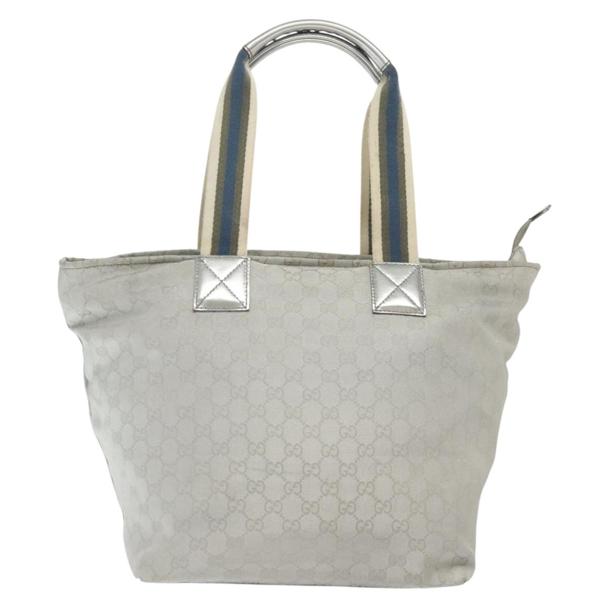 Gucci Gg Canvas Silver Canvas Tote Bag