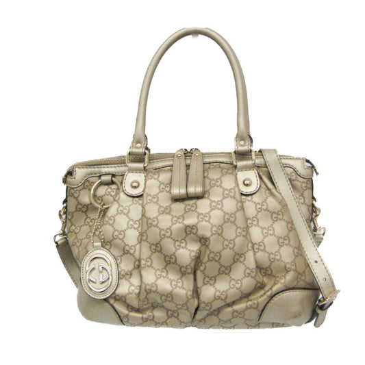 Gucci Sukey Beige Canvas Handbag