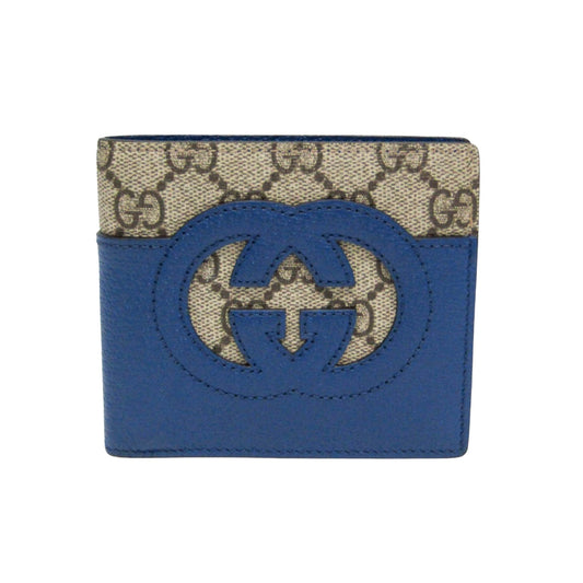 Gucci Interlocking G Blue Leather Wallet