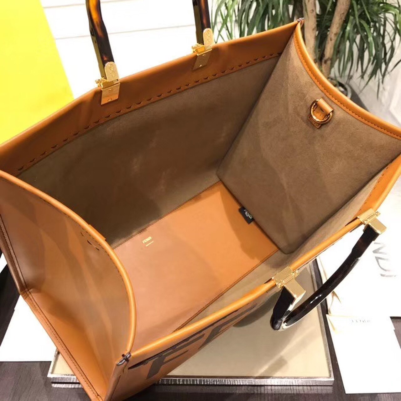 FI Sunshine Large Tote Bag Brown For Women, Handbags, Shoulder And Crossbody Bags 15.7in/40cm FF 8BH372ABVLF0PWZ