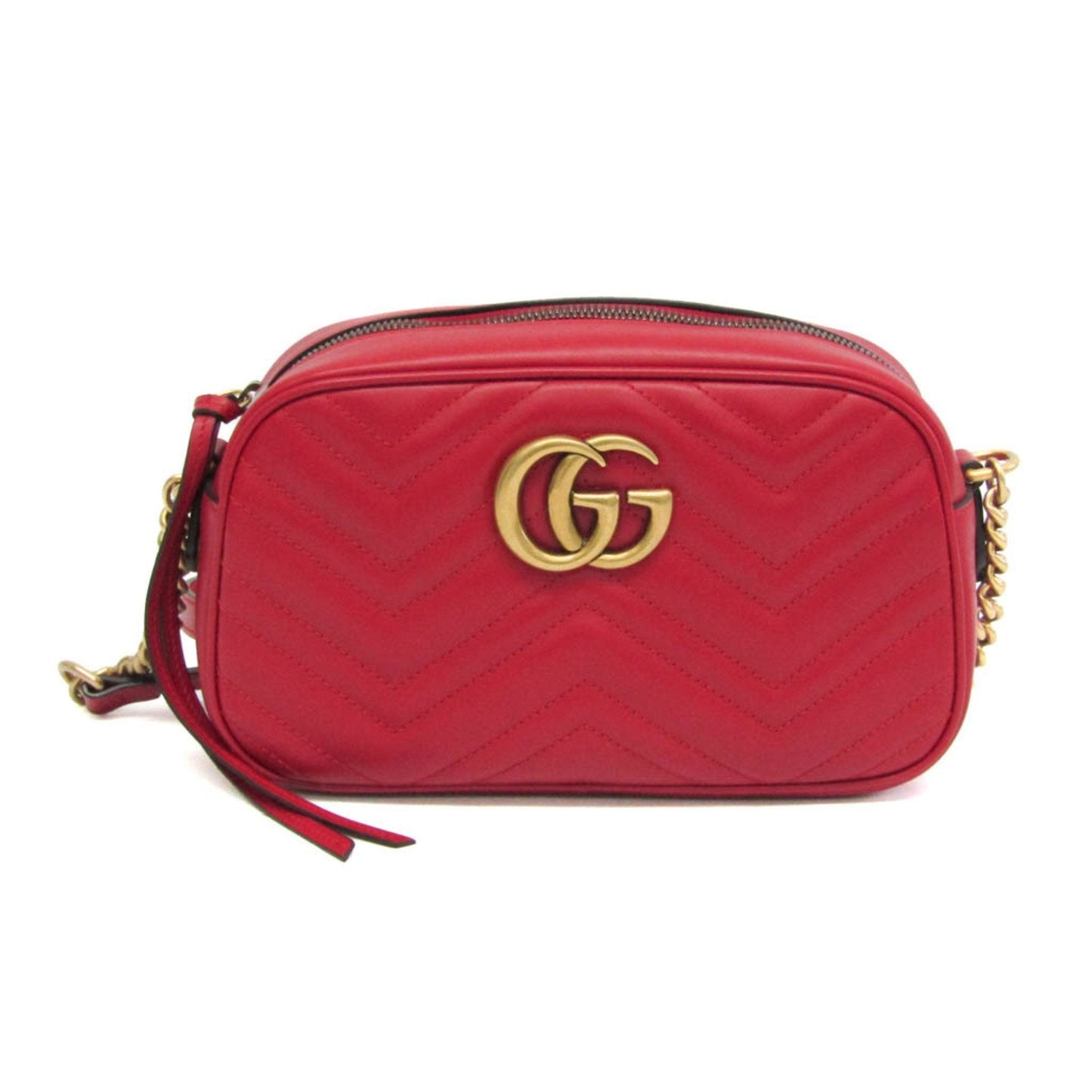 Gucci Marmont Red Leather Shoulder Bag