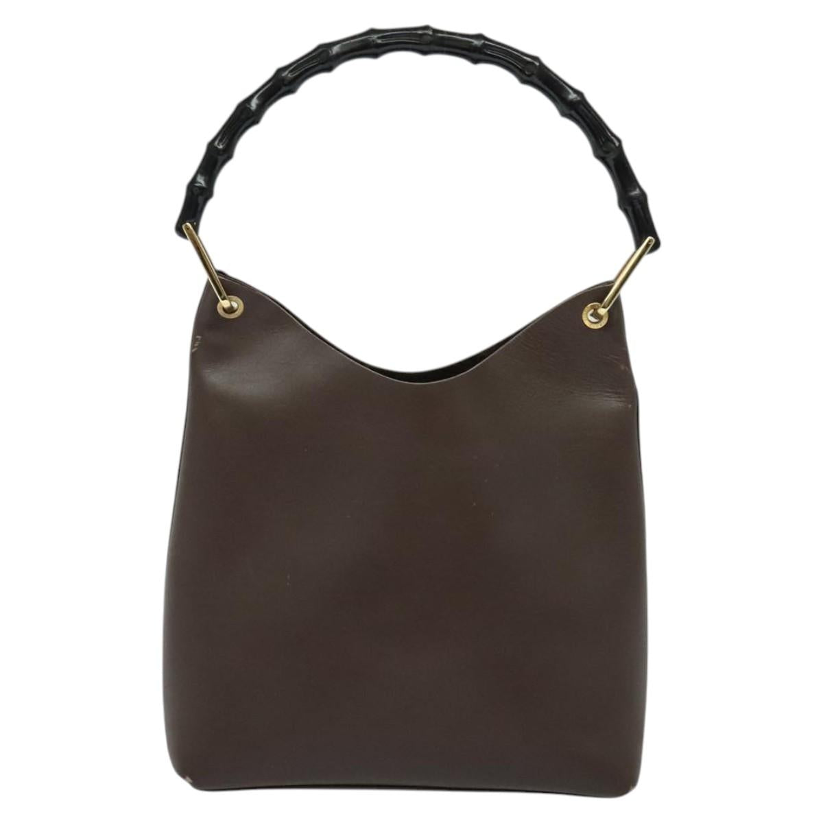Gucci Bamboo Brown Leather Shoulder Bag