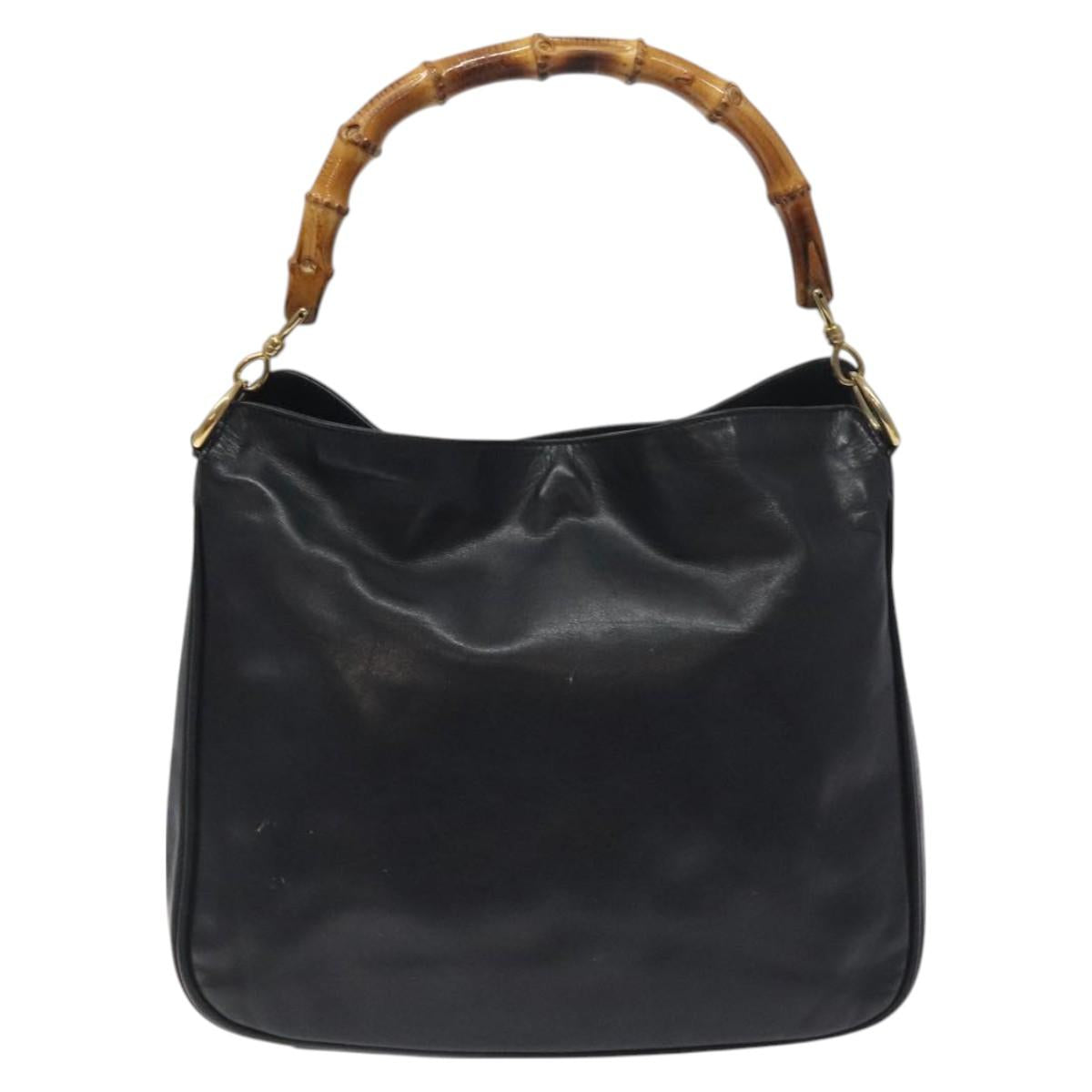 Gucci Bamboo Black Leather Handbag