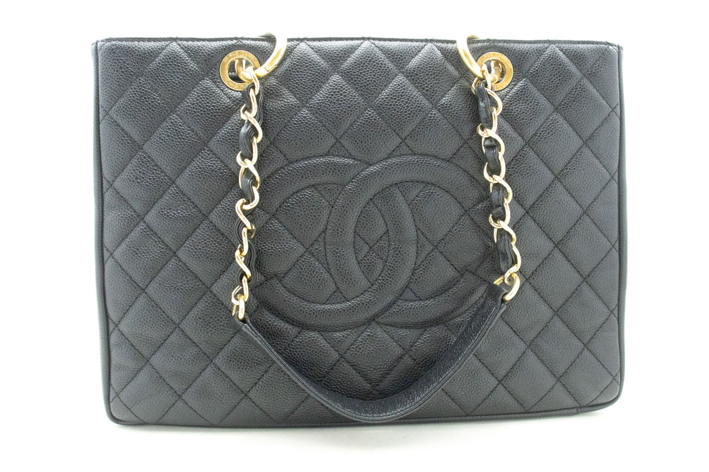 Chanel Grand Shopping Black Leather Tote Bag