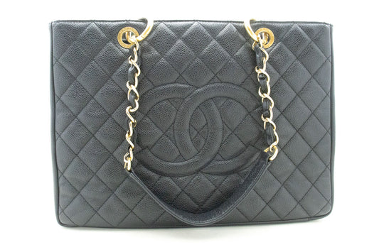 Chanel Grand Shopping Black Leather Tote Bag